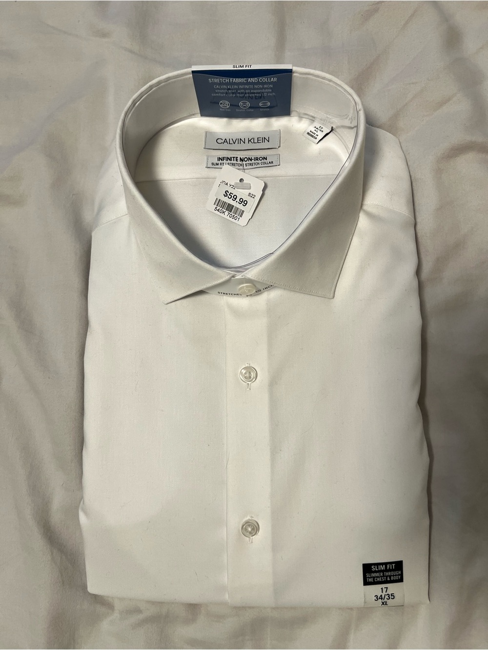 Calvin Klein White Slim Fit Dress Shirt